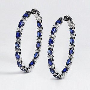 Sterling & Sapphire Hoops BRAND NEW NWT!!!!